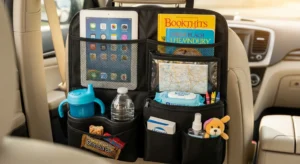 Backseat car organizer with kids essentials - smart storage solutions for family vehicles