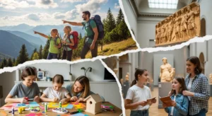 Various family weekend activities from hiking to crafts - diverse family adventure ideas