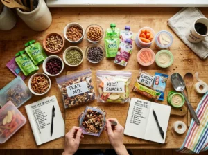 packing healthy no-mess car snacks for a road trip