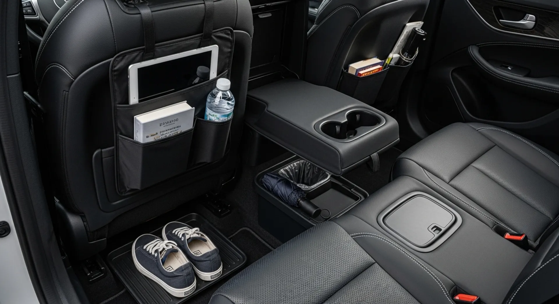 Organized car interior with storage solutions - car life organization tips for moms